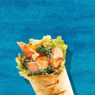 Tortilla z pieca z łososiem