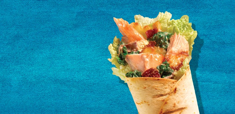 Tortilla z pieca z łososiem