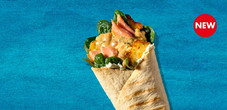 Tortilla z pieca z łososiem