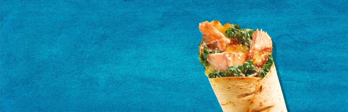 Tortilla z pieca z łososiem