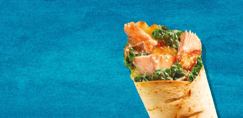 Tortilla z pieca z łososiem