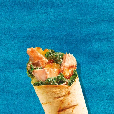 Tortilla z pieca z łososiem