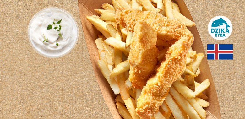Fish&Chips z kawałkami dorsza czarnego