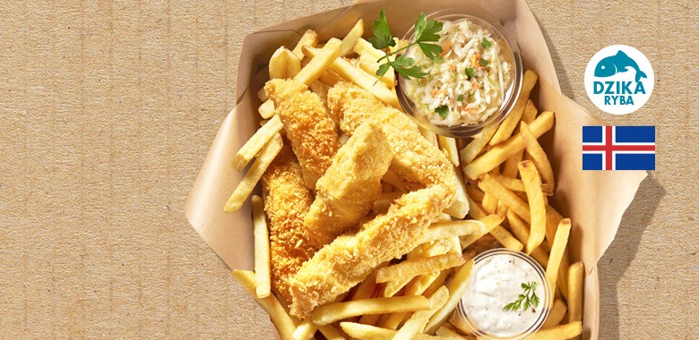 Fish&Chips z kawałkami dorsza czarnego